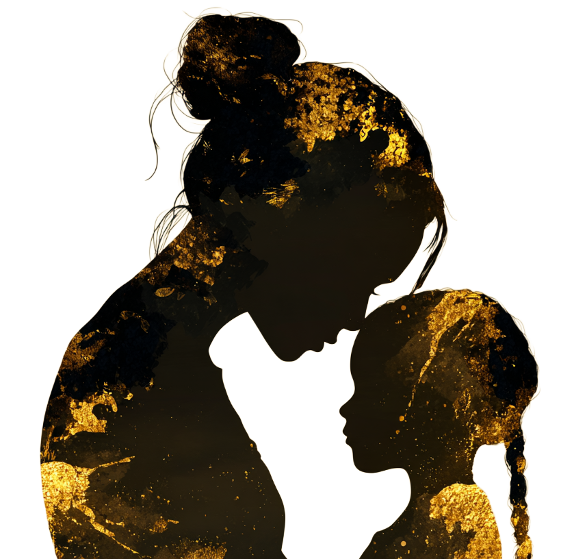 Mother and daughter silhouette representing maternal legacy